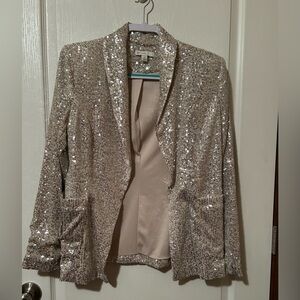 Cato Sparkling Silver Sequin Blazer